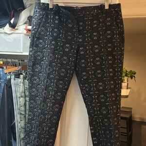 Maje Black Patterned Straight Leg Pants